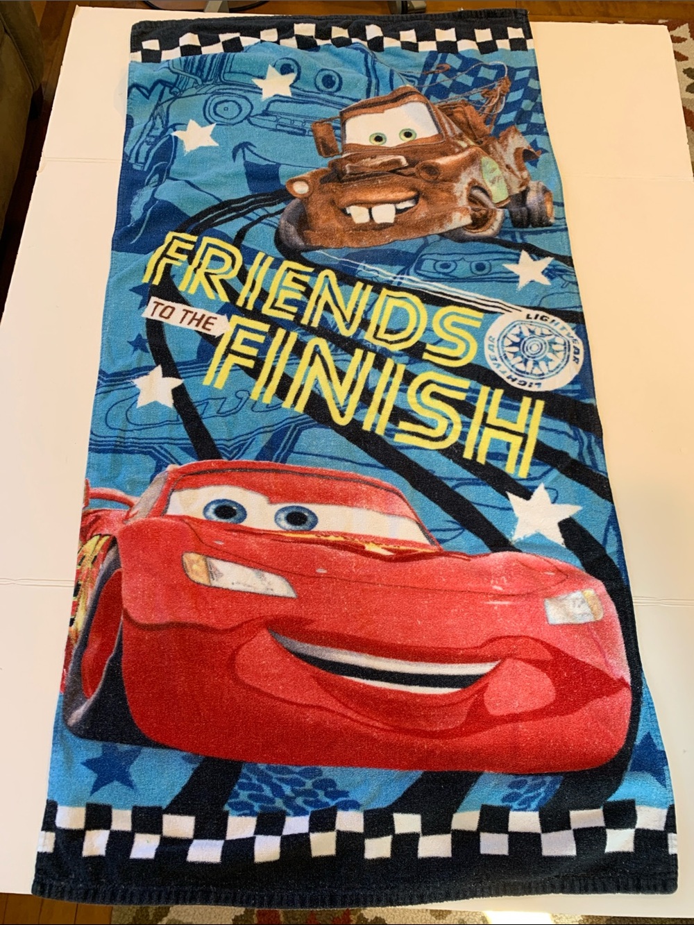 Disney Pixar Cars Beach Towel Lightning McQueen Tow Mater Friends to the Finish